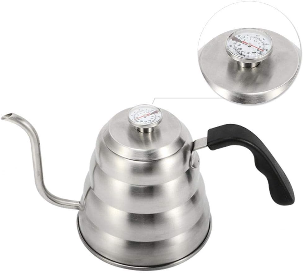 Coffee Press Stainless Steel Pour Over Coffee Water Kettle Thermometer Gooseneck Tea Pot Coffee Maker with Insulated Handle Pots