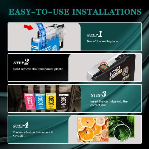 Kingjet KCB-203XL14US Compatiable For Brother Ink Cartridges Lc203 Replacements For Lc201 Lc203 Work With Mfc-J480Dw Mfc-J485Dw Mfc-J4420Dw Mfc-J4620Dw Mfc-J5620Dw thumb #5