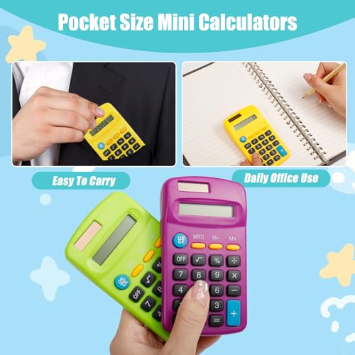 Erinnmy 36 Pack Pocket Calculators, Solar & Battery Powered Desktop Calculators, 8 Digit Display, Mini Size の商品画像 4