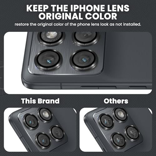 Image of FIRST MART Black Camera Ring Guard Protector for Motorola Edge 70 | Tempered Glass with Metal Alloy Rings, HD Clear, Scratch Resistant, Case-Friendly | Pack of 1