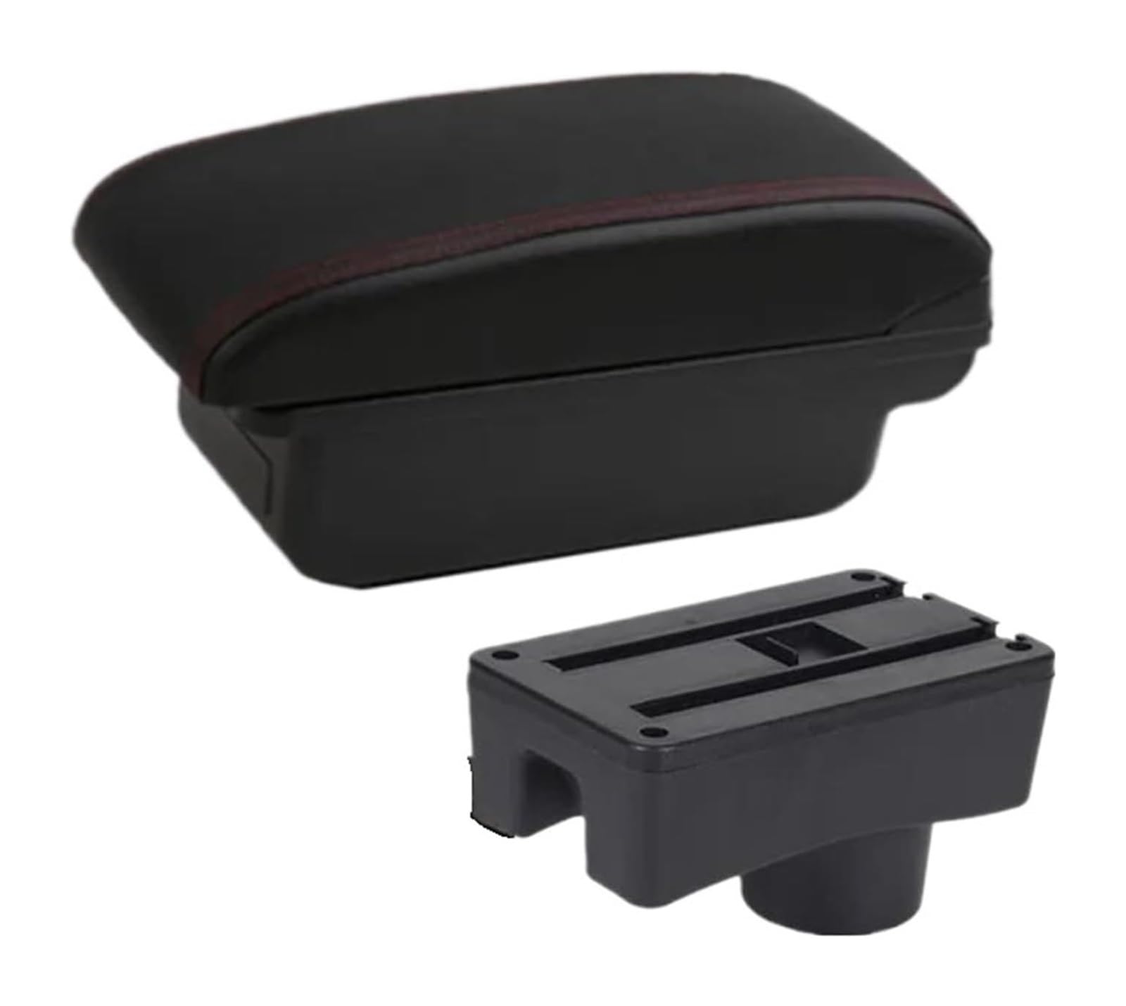 HCKCLMBMZW For Hyundai For Accent For Tagaz Car Armrest Box Storage Dedicated Retrofit Parts Interior Accessorie Car Armrest Center Console(A1 Black Red No Usb)