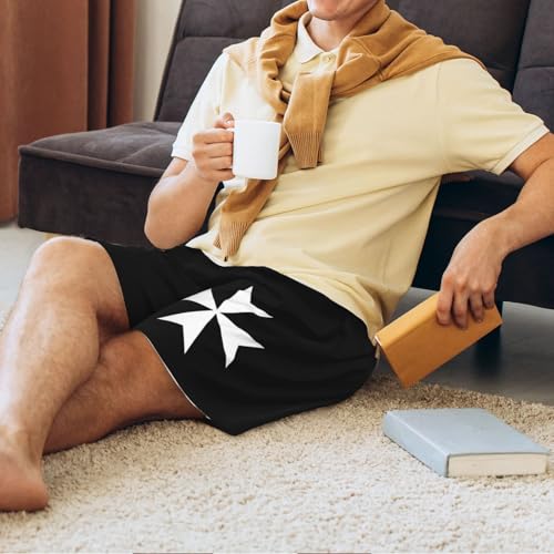The Maltese Cross Pajama Shorts for Men, Men's Pajama Bottoms, Sleepwear for Summer3