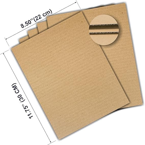BURHAANI Corrugated Flat Cardboard 3 PLY sheets for DIY projects, Packing, Mailing, Arts & Crafts work, Packaging Inserts, Dividers |kraft - crafts brown (A4 Size (15 nos)