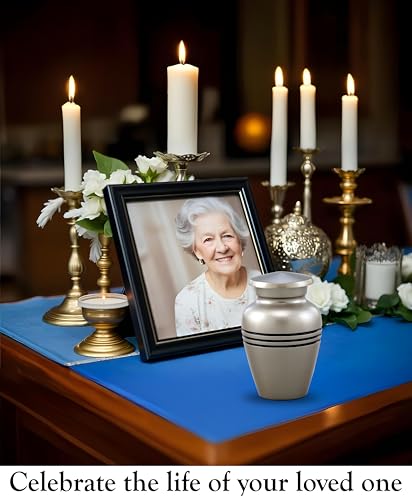 Immortal-Memories Serenity Keepsake Urn for Ashes - Miniature Urns - Mini Jar - Pet Urn - Token Urn with Velvet Bag (Pewter)