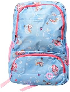 شنطة ظهر مدرسية عالية السعة مقاومة للماء مصممة بجيب امامي وجيبين جانبيين واشرطة كتف مريحة متضمنة مقلمة لطيفة عملية للطلاب - متعددة الالوان