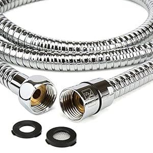H&S 1.75m (69”) Stainless Steel Replacement Shower Hose Anti-Kink with 2 Washers – Chrome
