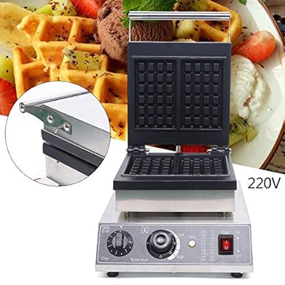 1500W Kommerzielle Waffeleisen Nonstick Waffelautomat für 2 Waffeln mit 5 Min Timer & 50-300℃ Waffeleisen Elektrische Waffle Maker Maschine Elektrogrill – Bild 3
