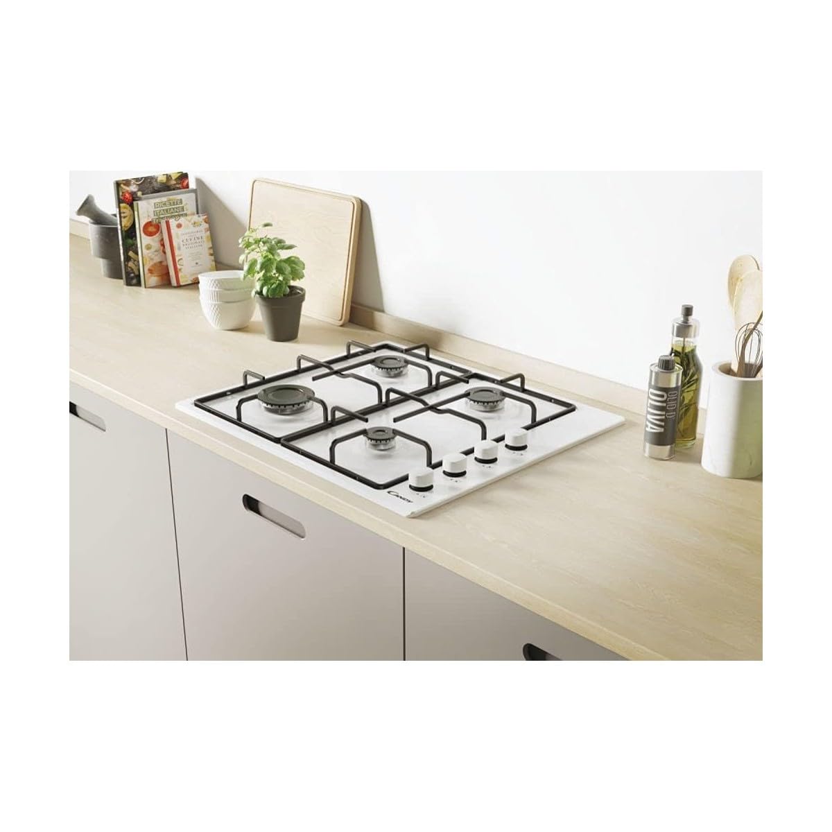 Candy CHW6LWW - Piano cottura da incasso, 60 cm, a gas, colore: Bianco