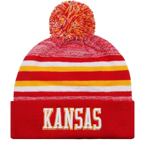 Kansas City Beanie Hat Football Knit Hats Winter Cuffed Stylish Beanie Cap Sport Fans Fashion Toque Cap