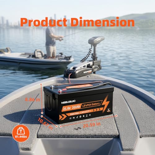Image of 24V 200Ah LiFePO4 Lithium Battery, 5120Wh Deep Cycle Battery with Low Temperature Protection, IP65 Waterproof, Built-in 200A BMS, Expandable 2S4P for Trolling Motor, Solar, RV, Camper, Off-Grid