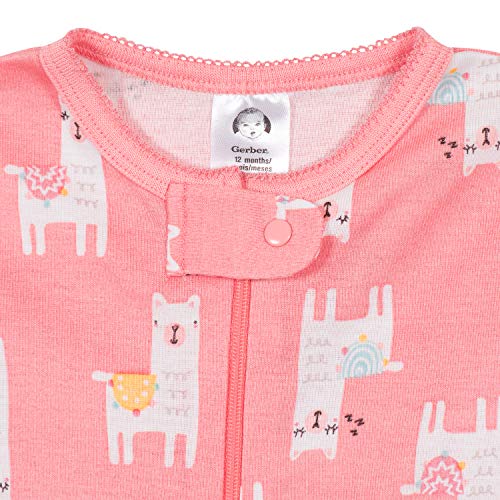 Image of Gerber Baby Girls 2-Pack Footed Pajamas