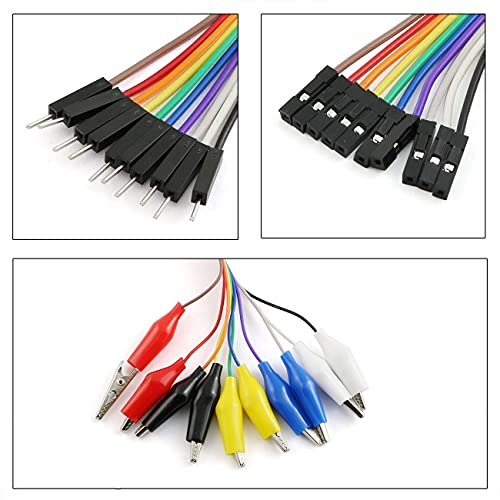 Image of 20PCS 8 Inch Jumper Wire Male to Alligator Clip, 20cm Jumper Wire Female to Crocodile Clip for Test Lead Arduino Raspberry pi