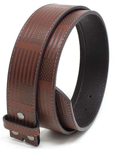 BC Belts Leather Belt Strap with American Flag Embossed Pattern 1.5
