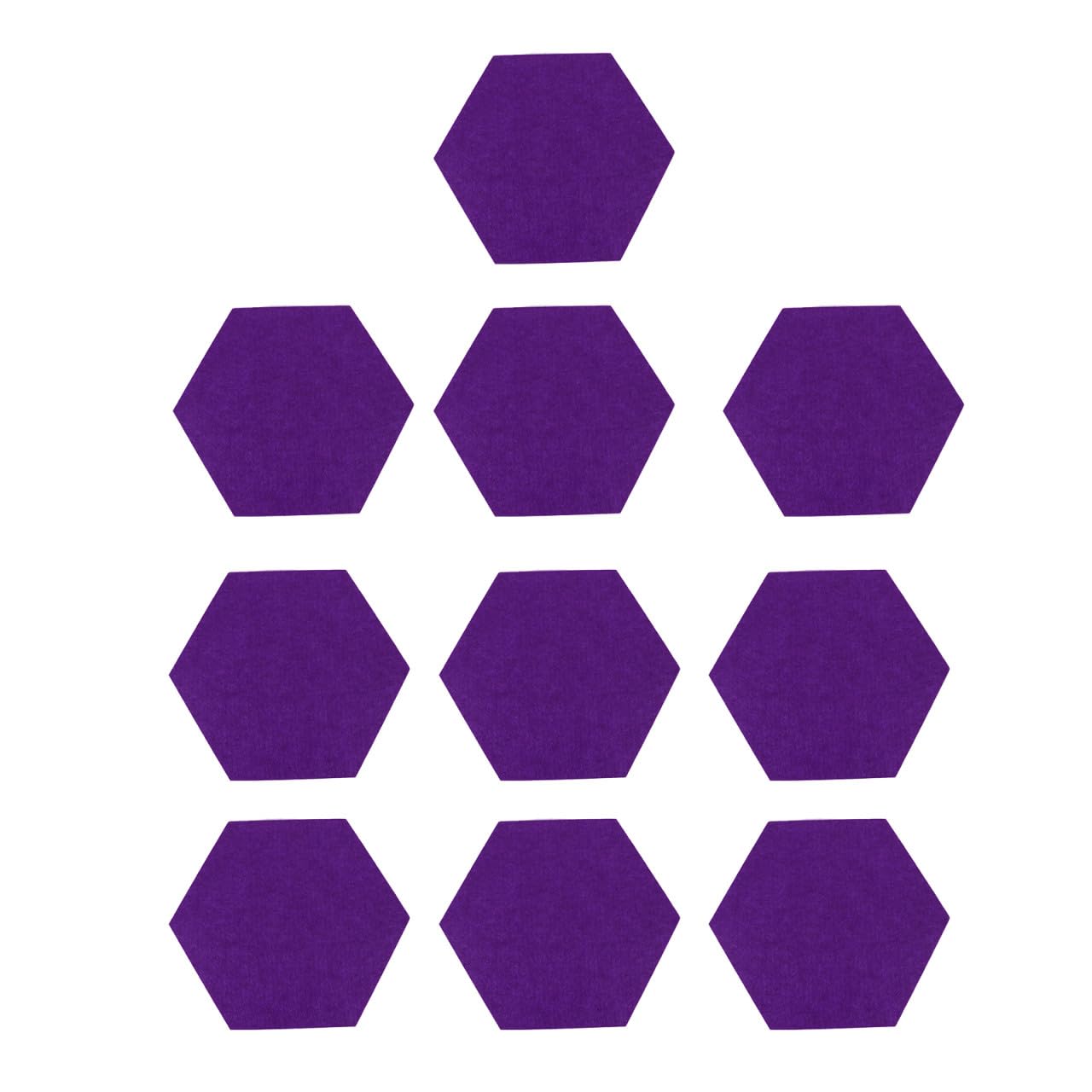 Uonlytech 10 Stück Sechseckige Filz Pinnwände Violett für Zuhause mit Fotoanzeige und Selbstklebender Rückseite im Modernen Einfachen Design