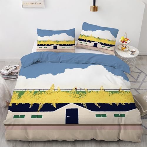 Housse de couette 200x200 fermeture éclair parure lit microfibre douce - 2