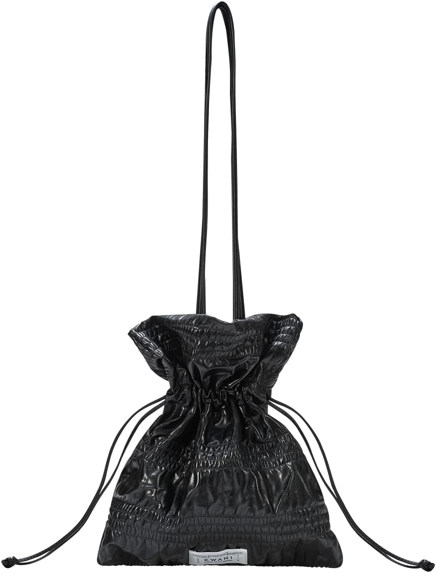 KWANI Crinkle Shoulder Bag for Women - Lightweight PU Leather Tote Bag, Casual & Chic Handbag for Work, Travel, Shopping