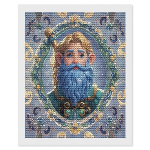 Peinture diamant nain barbe bleue FekiLoot kit broderie strass ronds