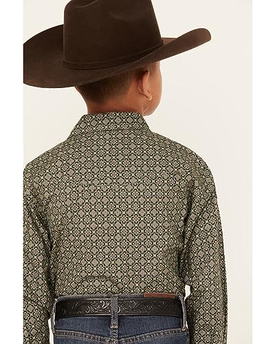 Roper Western Shirt Boys Long Sleeve Forest Green 03-030-0225-6000 GR4