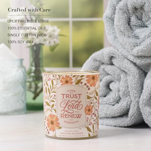 Image of Christian Art Gifts Trust in the Lord Scented Candle: Soy Wax, Bible Verse