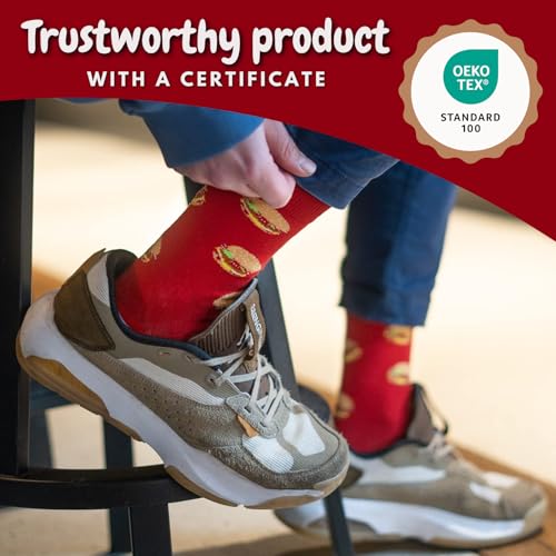 Pizza Burger Socks Men Funny Women Gifts Mens Cotton Sock Ladies Gift Men's Presents 4.5-8.5/7.5-11.54