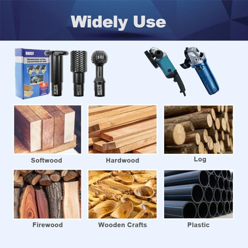 Image of Woodworking Rotary Burr Set - 3pcs Wood Carving Burrs Drill Bit Milling Tool Groving Cutter with 5 /8 inch-11 Thread for Carving Grinding Engraving Reaming Groving