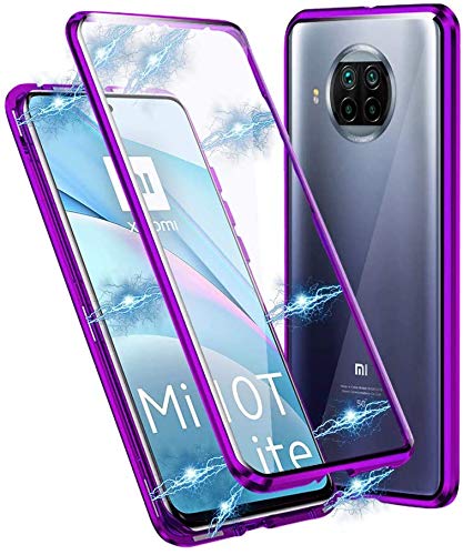 Custodia per Xiaomi 11T 5G/Xiaomi 11T Pro 5G Cover Magnetica Adsorbimento Case Bumper Metallo Ultra Sottile 360 Gradi Full Body Anteriore e Posteriore Trasparente Vetro Temperato Protezione Cover