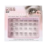 KISS Falscara DIY Eyelash Extension Lengthening Wisps - Featherlight Synthetic Reusable Artificial Eyelashes Multipack of 24 Mini Lash Clusters for that Authentic Eyelash Extension Look
