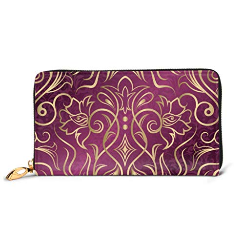 Preisvergleich Produktbild JHGFG Mode Handtasche Reißverschluss Brieftasche Damast Design Telefon Kupplung Geldbörse Abendkupplung Blockieren Leder Brieftasche Multi Card Organizer