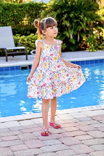 Image of Vieille Toddler Girls Summer Dress Ruffle Casual Beach Sundress 2-8 Years