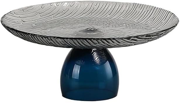 Fruit Basket Glass Fruit Bowl - Decorative Fluted Colored for Snacks Candy Footed for Fruit Bowl for Kitchen CounterMedium