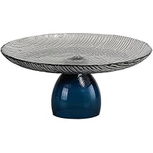 Fruit Basket Glass Fruit Bowl - Decorative Fluted Colored for Snacks Candy Footed for Fruit Bowl for Kitchen CounterMedium