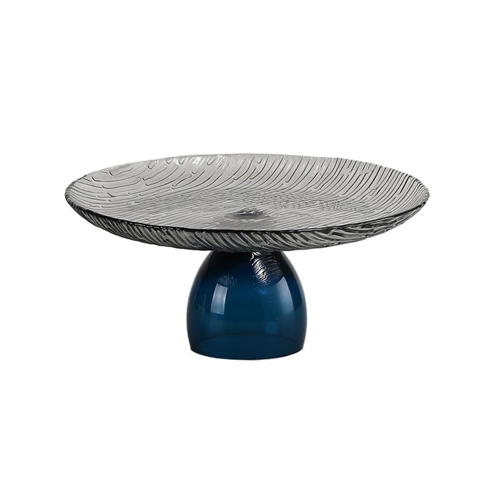 XUJUAN-0227 Fruit Bowls Glass Fruit Bowl - Decorative Fluted Colored for Snacks Candy Footed for