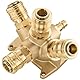 Poppstar Wanddose Druckluftverteiler für Wandmontage, 4-Fach (4x Schnellkupplung / 1x Stecker NW 7.2 G 1/2)