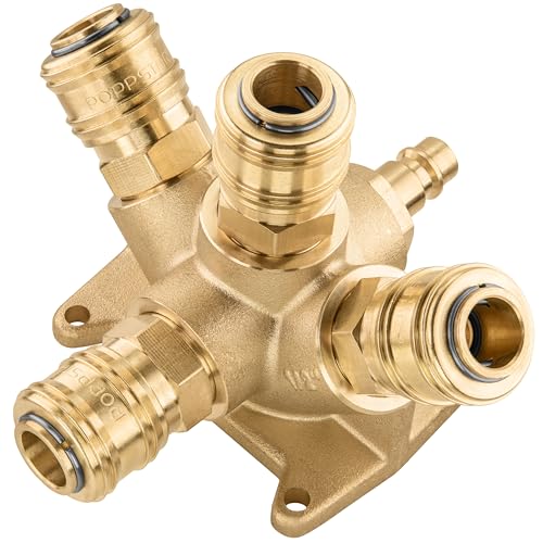 Poppstar Boîte murale Distributeur d'air comprimé pour montage mural, 4 voies (4x Raccord Rapide / 1x Prise DN 7,2 G 1/2