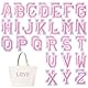 52 Stück Buchstaben zum AufbüGeln, Buchstaben Aufkleber Dekorativer Alphabet A-Z AufbüGel Patches mit aufgebügeltem Kleber für Jacken, Mäntel, Hemden, Hüte, Taschen, Jeans, Rucksäcke (Rosa)