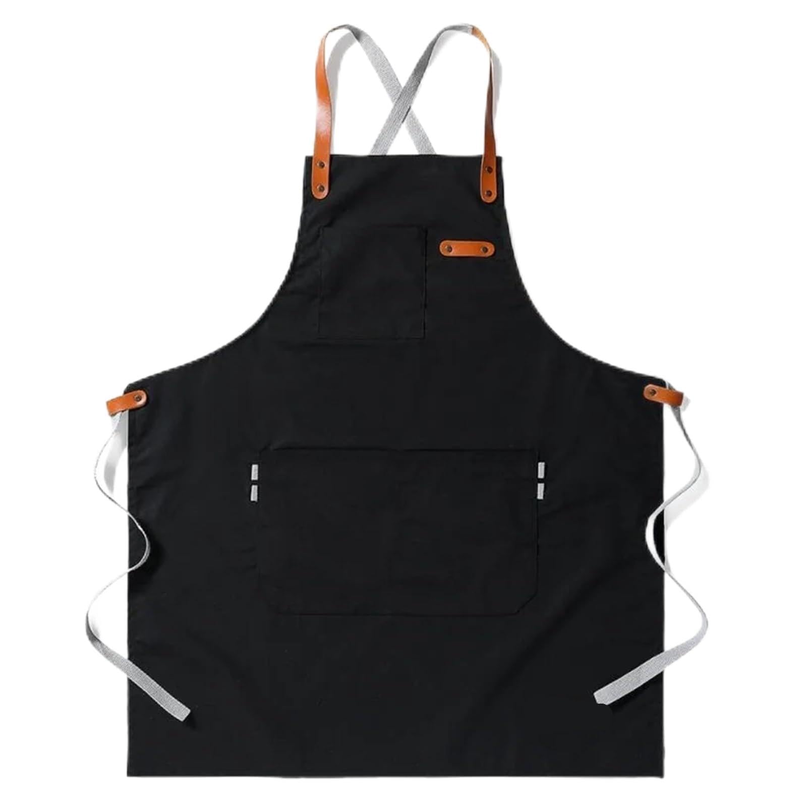 Moda tela di cotone da cucina unisex cucina barista grembiule for donna uomo chef in pelle cameriere bar caffetteria barbecue parrucchiere uniforme(Thin canvas 3)