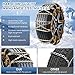 Qoosea Tire Chains Snow Chains for Car & SUV Cross - Link Heavy - Duty 6Pcs Universal Anti-Slip Chains for Tires Durable Snow Tire Chains Tire Cables