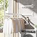 Clothes Drying Rack,Laundry Drying rack,Wall Mounted Clothes Rack,Clothes Hanging Rack,Laundry Rack Wall Mount,Folding Retractable Collapsible Drying Rack Clothing (Three-Poles,J Hooks,White)