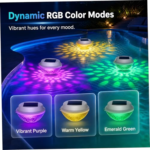 Luces para estanque y decoración nocturna en piscinas elevadas solares flotantes 2