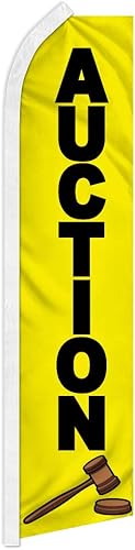 Bandera publicitaria de subastas Swooper, perfecta para lotes de autos usados, barcos usados, muebles, ventas de bienes