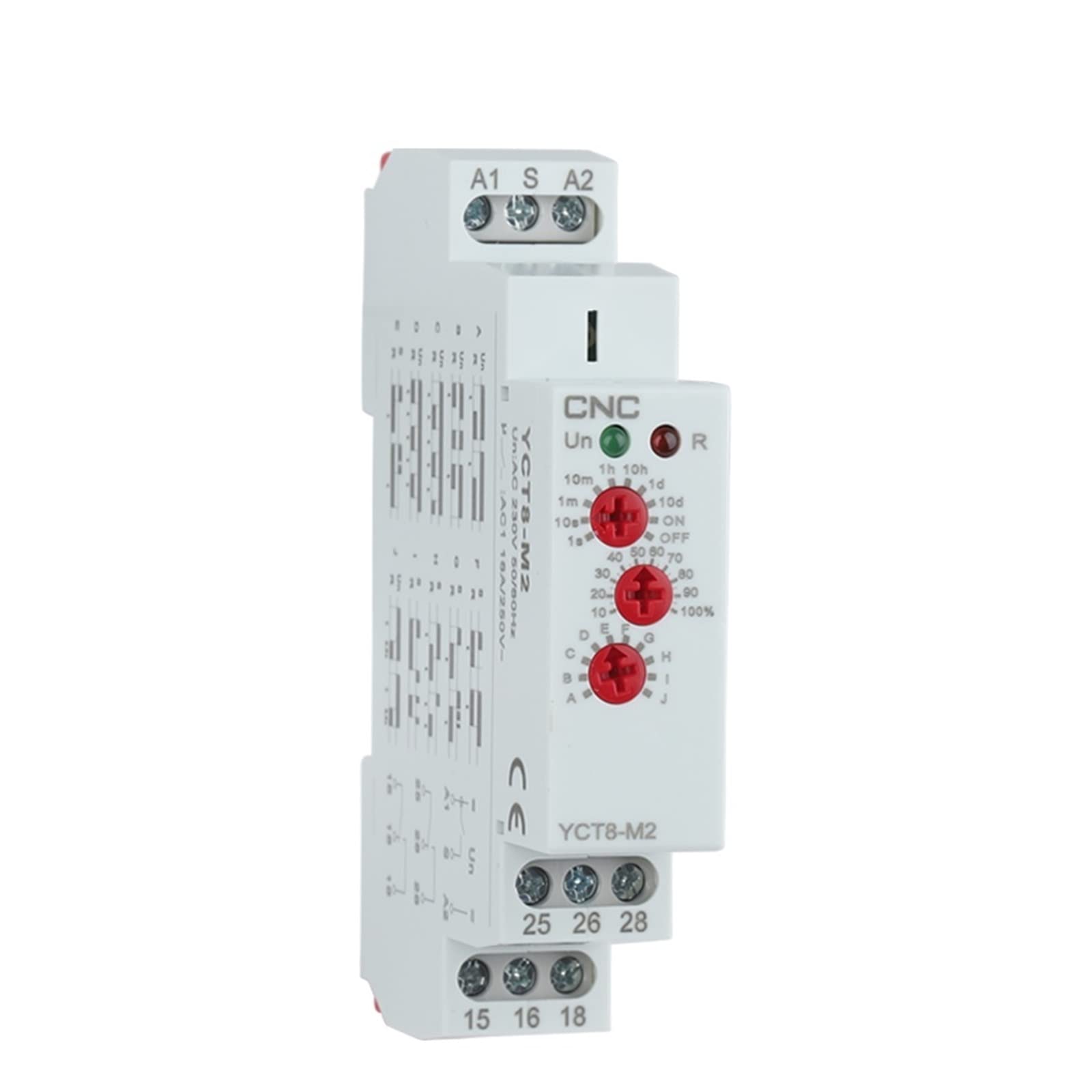 YCT8-M 16A wielofunkcyjny przekaźnik czasowy z 10 wybranymi funkcjami Typ szyny DIN AC 230 V (YCT8-M2)