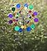 Plow & Hearth Midi Garden Metal Wind Spinner, Multi-Colored - 15 dia. x 7 D x 48 H Inches
