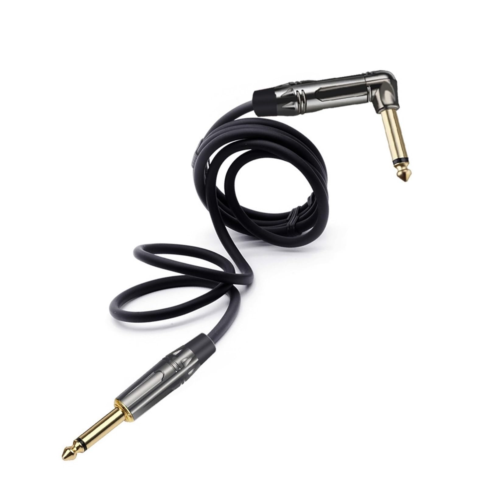 Câble mono mâle de 6,35 mm à angle droit, câble mâle de 6,35 mm, prise de microphone en bronze de luxe, ensemble de connecteurs de haut-parleur, 1 pièce (rouge rouge, 5 m)