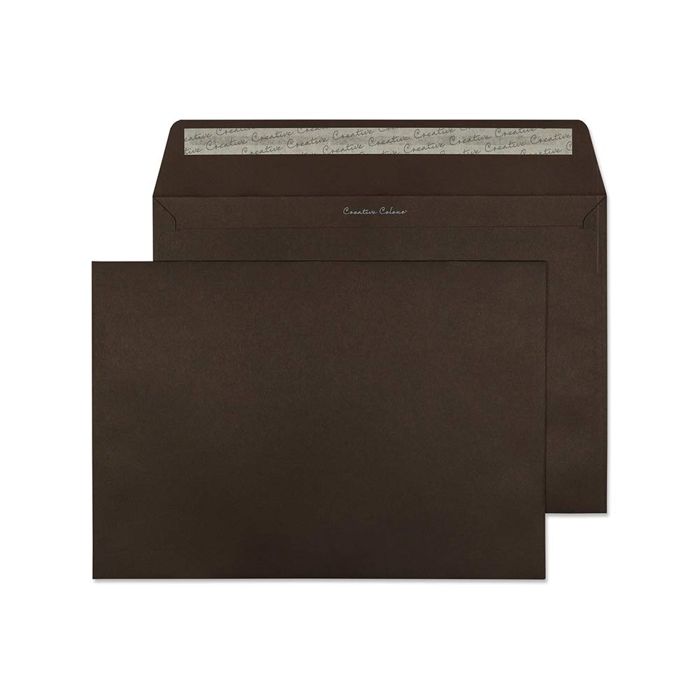 Blake Creative Colour C4 229 x 324 mm 120 gsm Peel & Seal Wallet Envelopes (63426) Bitter Chocolate - Pack of 10