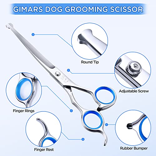 Gimars Dog Grooming Scissors Kit Professional 4CR with Safety Round Tip , 5 in 1 Heavy Duty Titanium Coated Straight… - Image 7