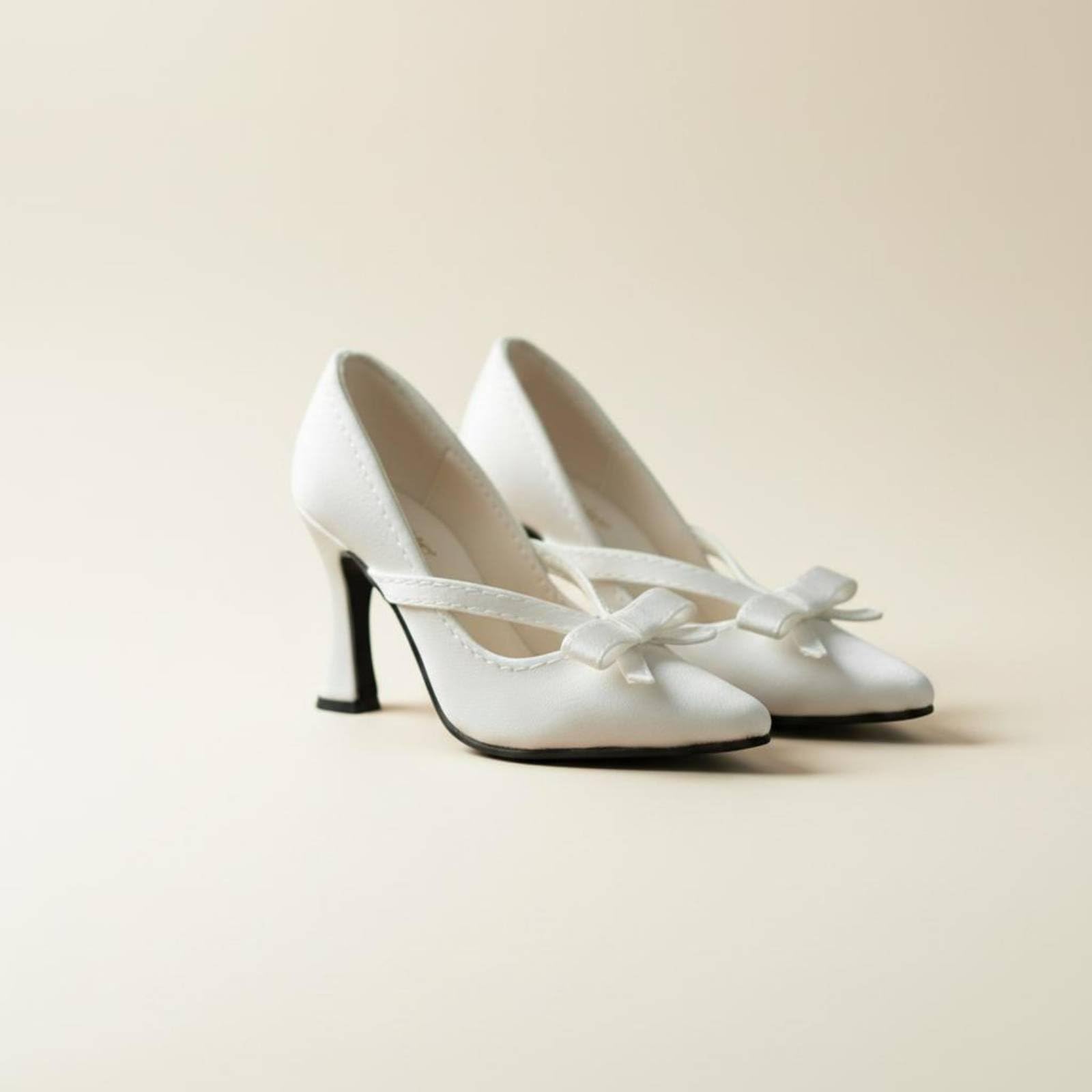 Zapatos de Muñeca Tacones Altos Elegante Accesorio de Plástico y Tela con Lazo Detallado Adecuados para Escenarios de Colección Decoración Fotos de Moda , Azul Soñador , Cuatro Puntos