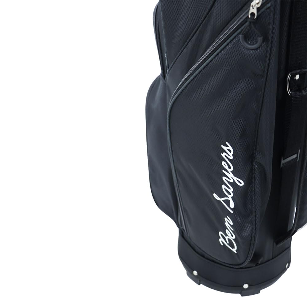 Ben Sayers DLX Deluxe - Bolsa para Carrito de Golf para Hombre, Ligera con Correa de Transporte, separadores de Palos de Longitud Completa de 14 vías y Bolsillos Resistentes al Agua