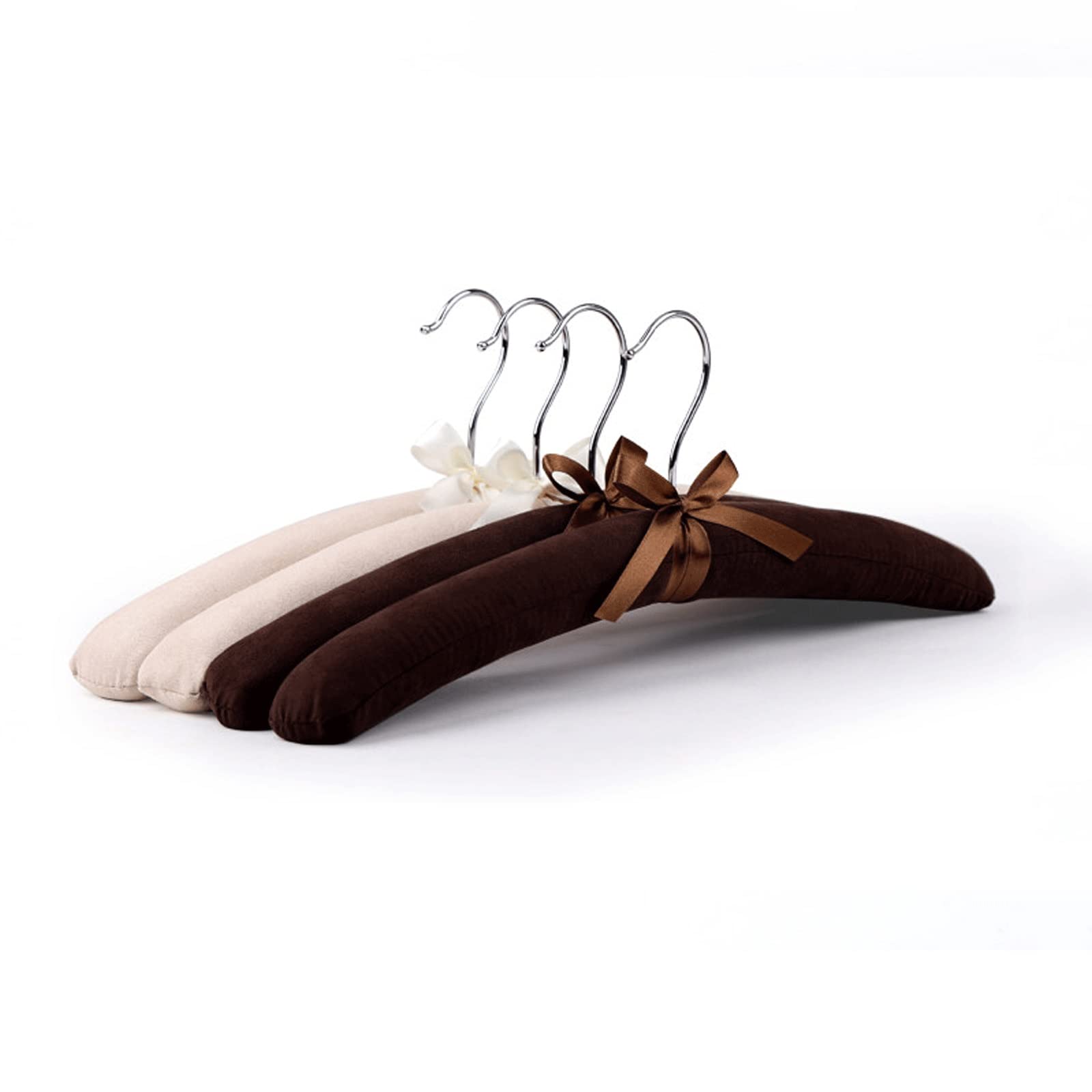 JINGYAN Standard Hangers Cloth Satin Wrapped Closet Sponge Clothes Display Top Hanger