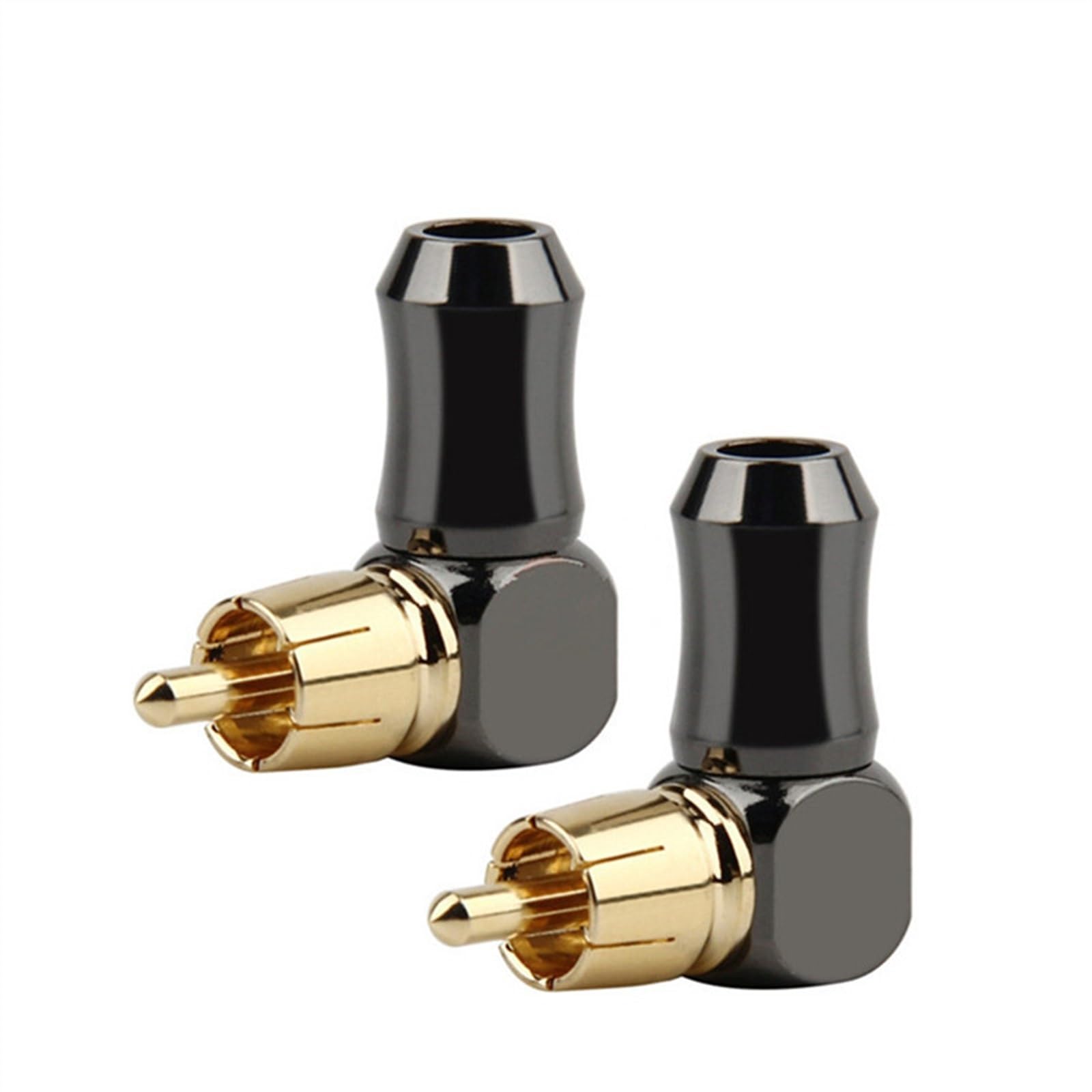 Connecteur RCA Prise Audio mâle Type L connecteur de Terminal de Haut-Parleur coudé à Angle Droit de 90 degrés (Size : 6pcs, Color : Black)