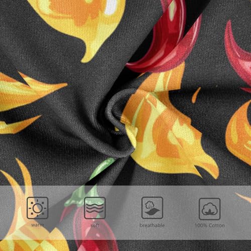 Wusikd Flames Chili Boys' Underwear Cotton Peppers Boys Briefs Soft Toddler Underwear 2T3